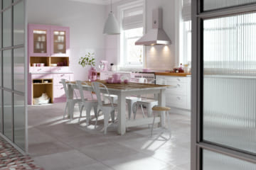 Những thiết kế căn bếp màu hồng tạo điểm nhấn gọn xinh, hiện đại